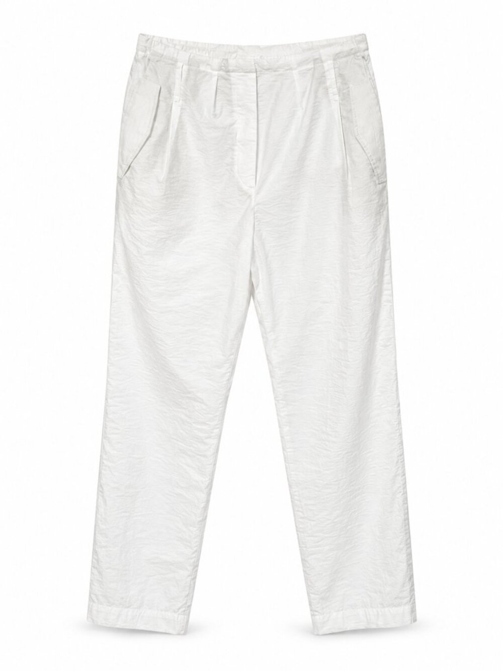 Brunello Cucinelli White Cotton Blend Drawstring Pants IT 44 US 8 Made Italy